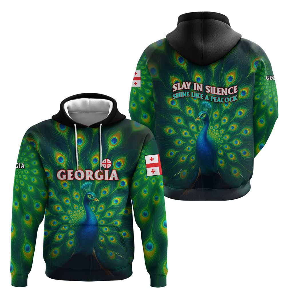 Georgia Peacock Hoodie with Slay in Silence Shine Like a Peacock Design TS04