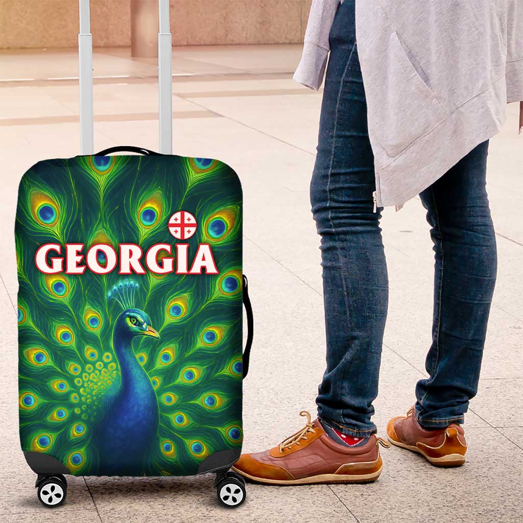 Georgia Peacock Luggage Cover with Slay in Silence Shine Like a Peacock Design TS04
