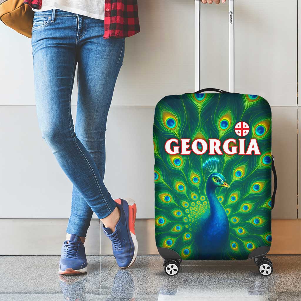Georgia Peacock Luggage Cover with Slay in Silence Shine Like a Peacock Design TS04
