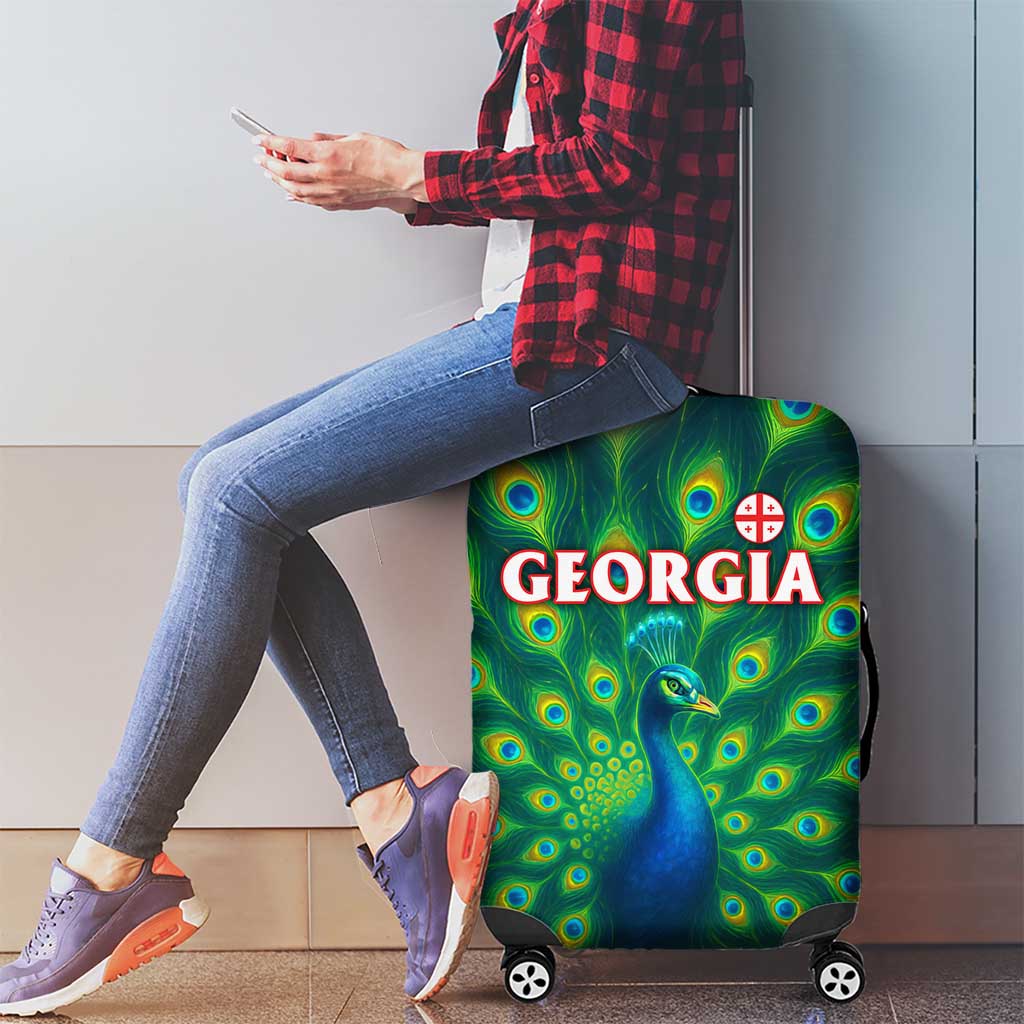 Georgia Peacock Luggage Cover with Slay in Silence Shine Like a Peacock Design TS04