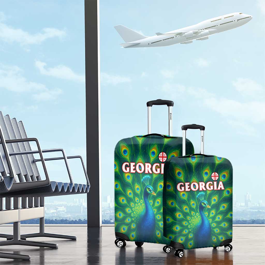 Georgia Peacock Luggage Cover with Slay in Silence Shine Like a Peacock Design TS04