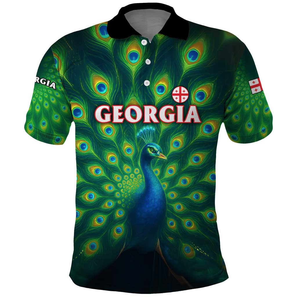 Georgia Peacock Polo Shirt with Slay in Silence Shine Like a Peacock Design TS04