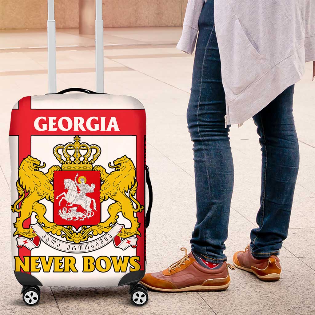 Georgia Luggage Cover with Red Cross and Golden Lions Emblem Never Bows Design TS04