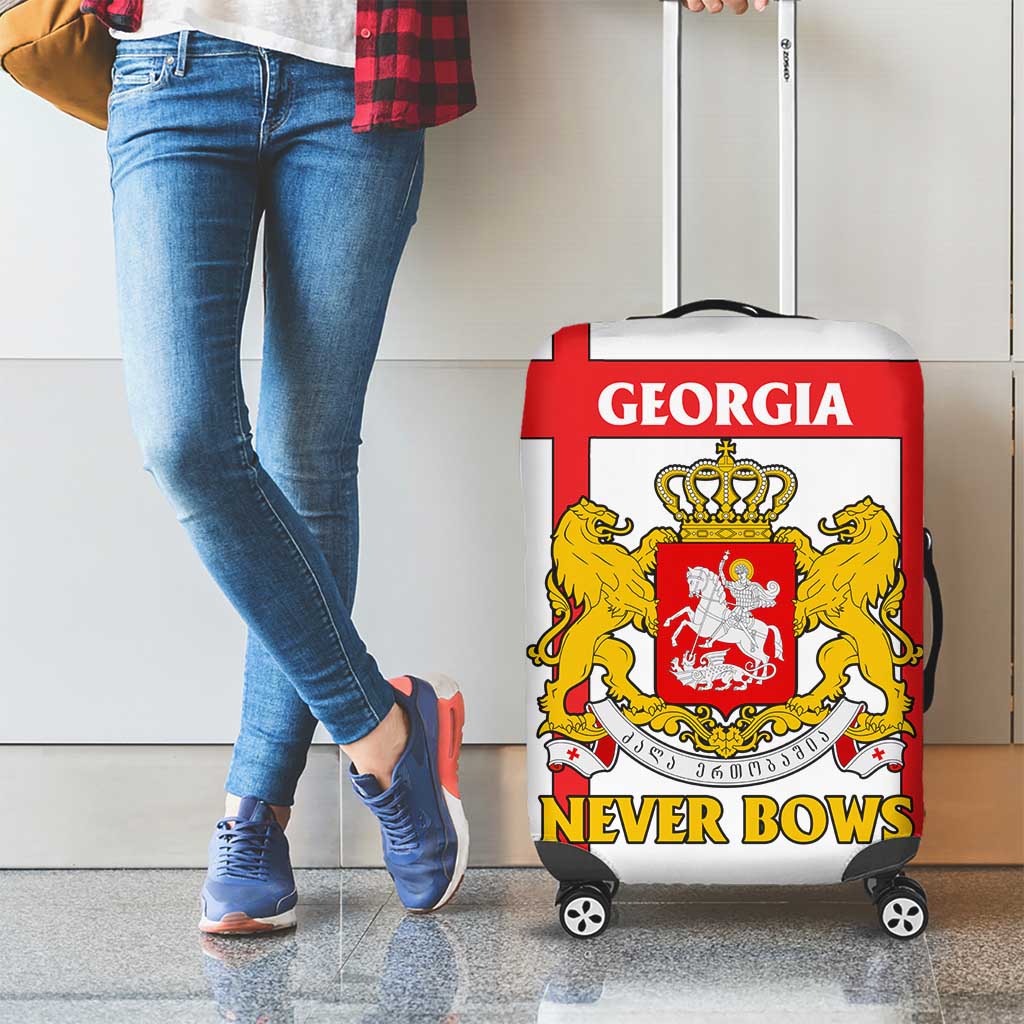Georgia Luggage Cover with Red Cross and Golden Lions Emblem Never Bows Design TS04