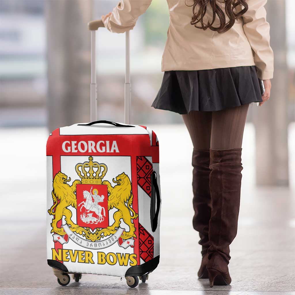Georgia Luggage Cover with Red Cross and Golden Lions Emblem Never Bows Design TS04