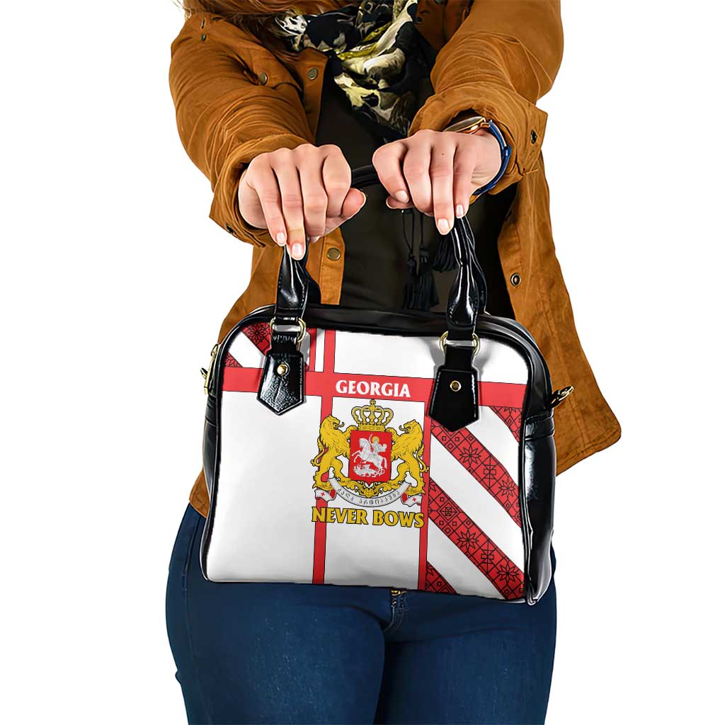 Georgia Shoulder Handbag with Red Cross and Golden Lions Emblem Never Bows Design TS04