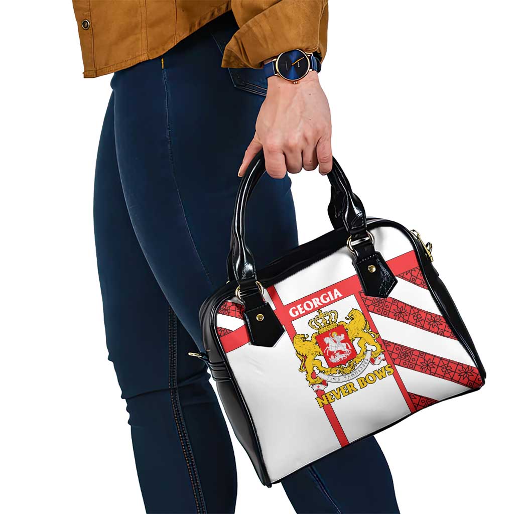 Georgia Shoulder Handbag with Red Cross and Golden Lions Emblem Never Bows Design TS04