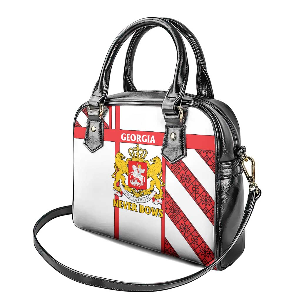 Georgia Shoulder Handbag with Red Cross and Golden Lions Emblem Never Bows Design TS04