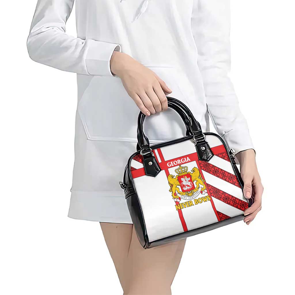 Georgia Shoulder Handbag with Red Cross and Golden Lions Emblem Never Bows Design TS04