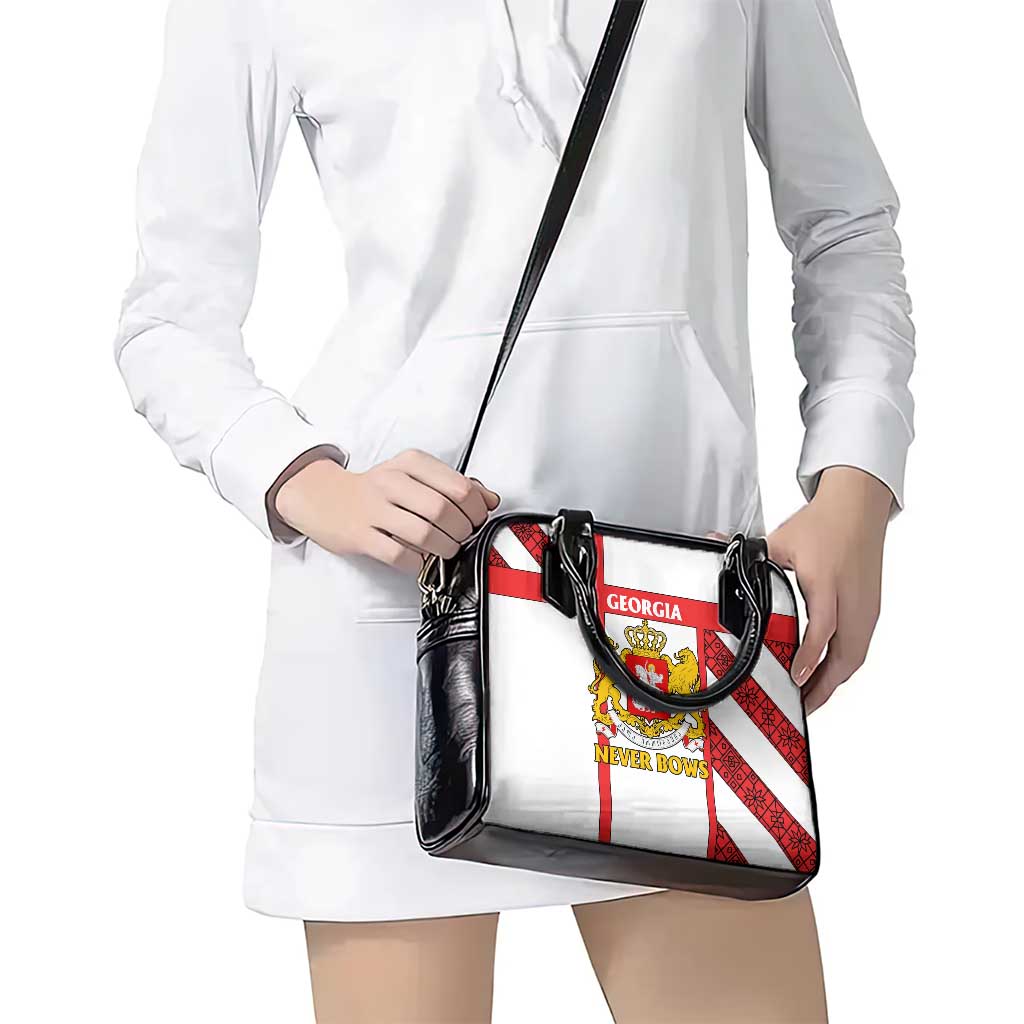 Georgia Shoulder Handbag with Red Cross and Golden Lions Emblem Never Bows Design TS04