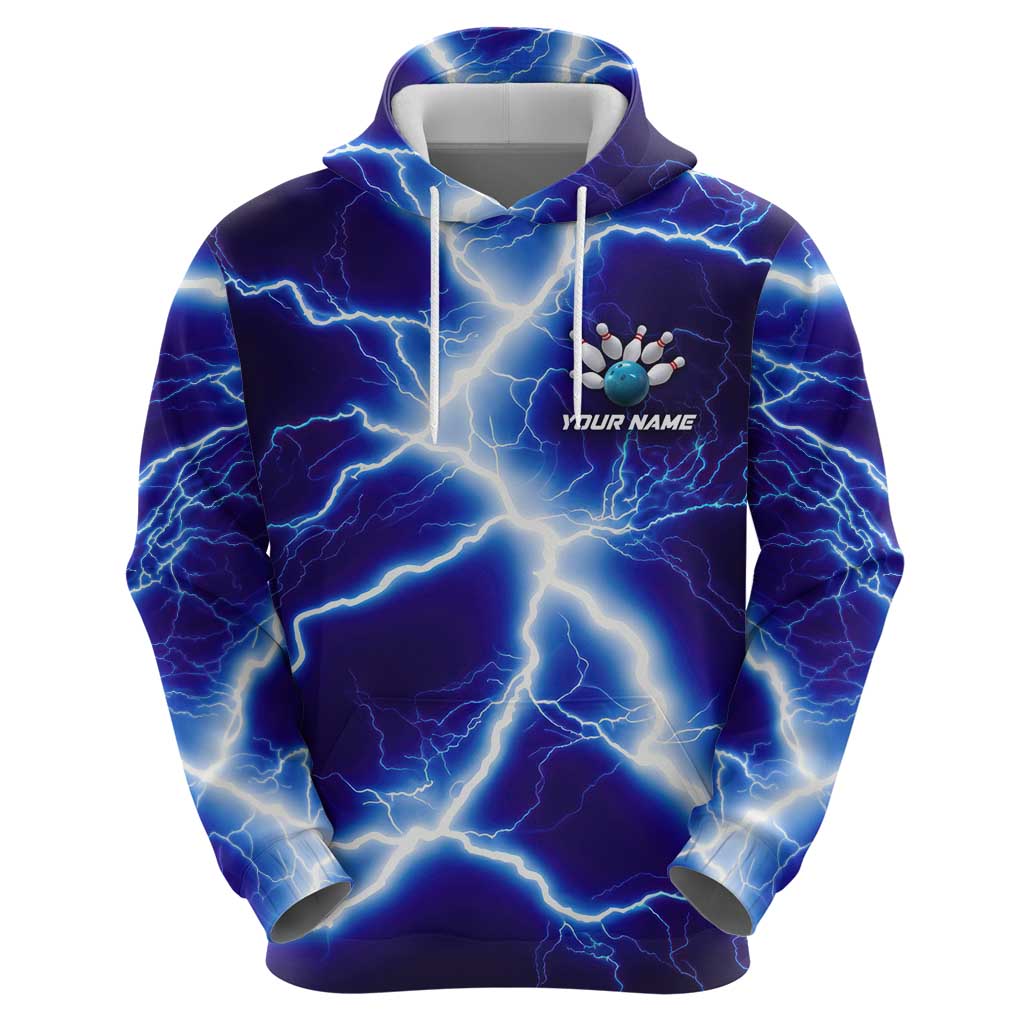 Snake and Bowling Ball Design Hoodie with Lightning Background and Custom Team Name Text TS04