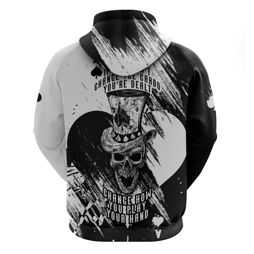 Black Joke Skull Hoodie Spade Ace Grunge Art TS04