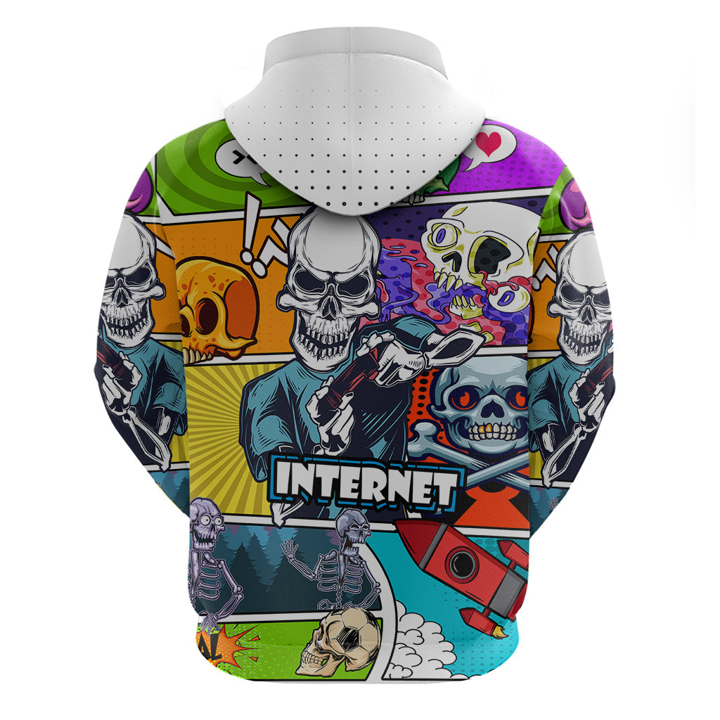 Comic Skull Hoodie Pop Art Cartoon Skull Funny TS04