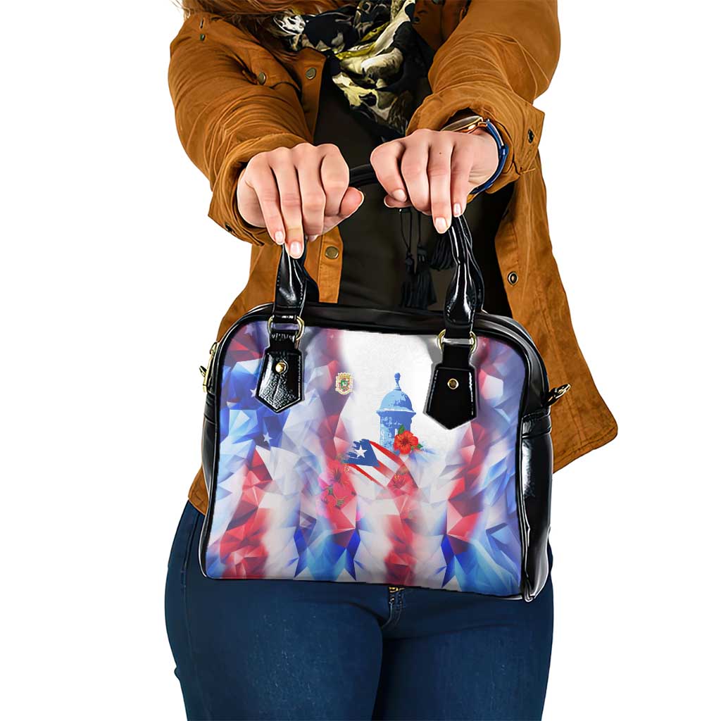 Puerto Rico Shoulder Handbag with Coqui Frog, Hibiscus Flowers, and Flag Landmark Design TS04