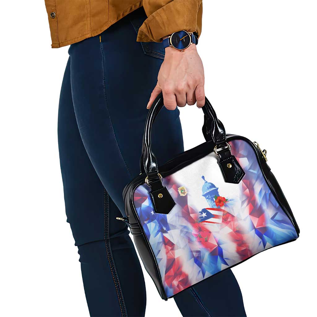 Puerto Rico Shoulder Handbag with Coqui Frog, Hibiscus Flowers, and Flag Landmark Design TS04