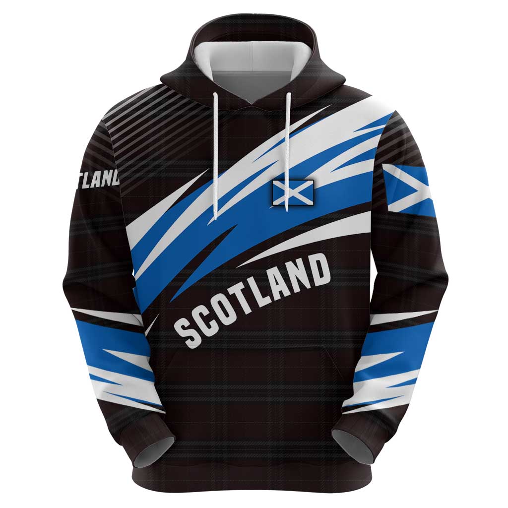 Scotland Lion Hoodie with Blue and White Saltire and Tartan Pattern TS04