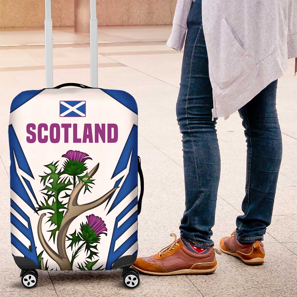 Scotland Thistle and Saltire Luggage Cover with Blue and White National Design TS04