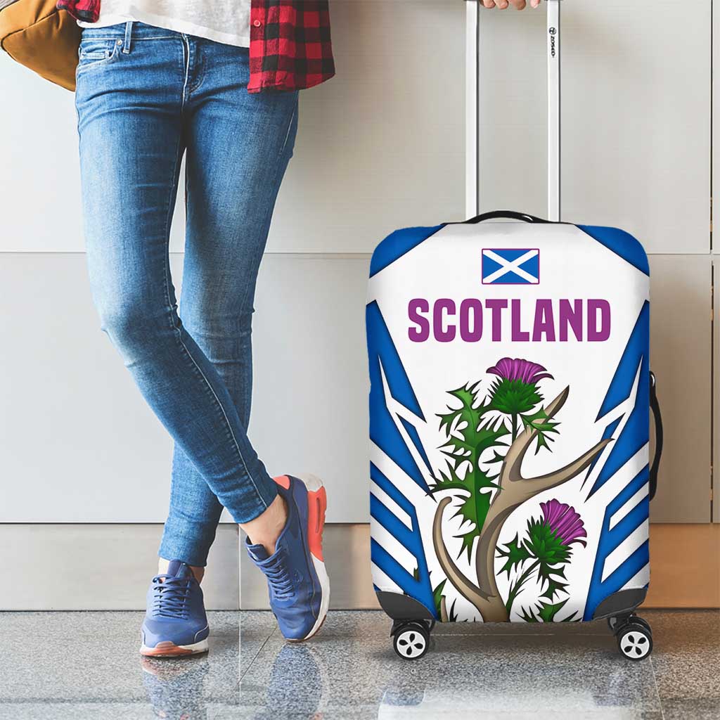 Scotland Thistle and Saltire Luggage Cover with Blue and White National Design TS04