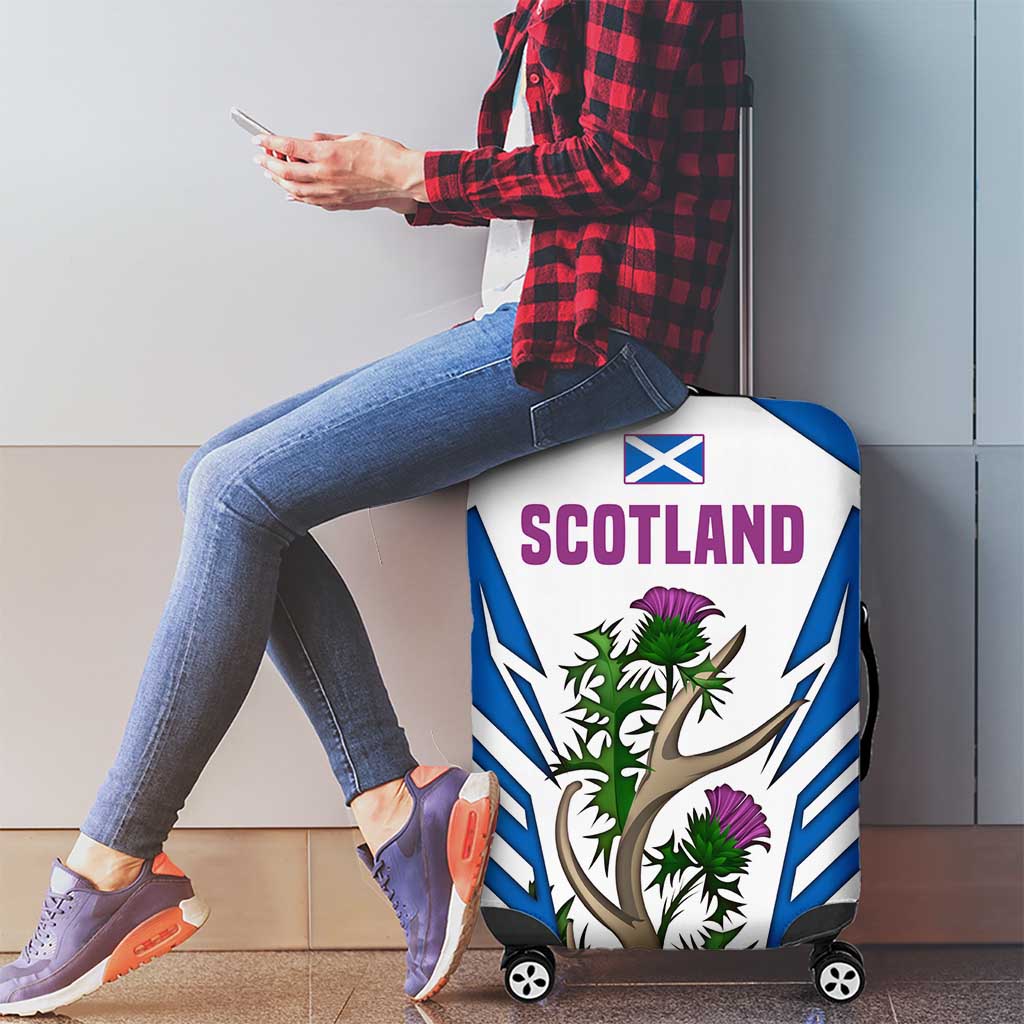 Scotland Thistle and Saltire Luggage Cover with Blue and White National Design TS04