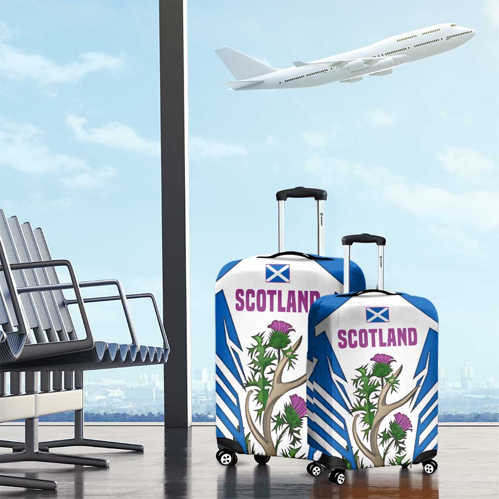 Scotland Thistle and Saltire Luggage Cover with Blue and White National Design TS04