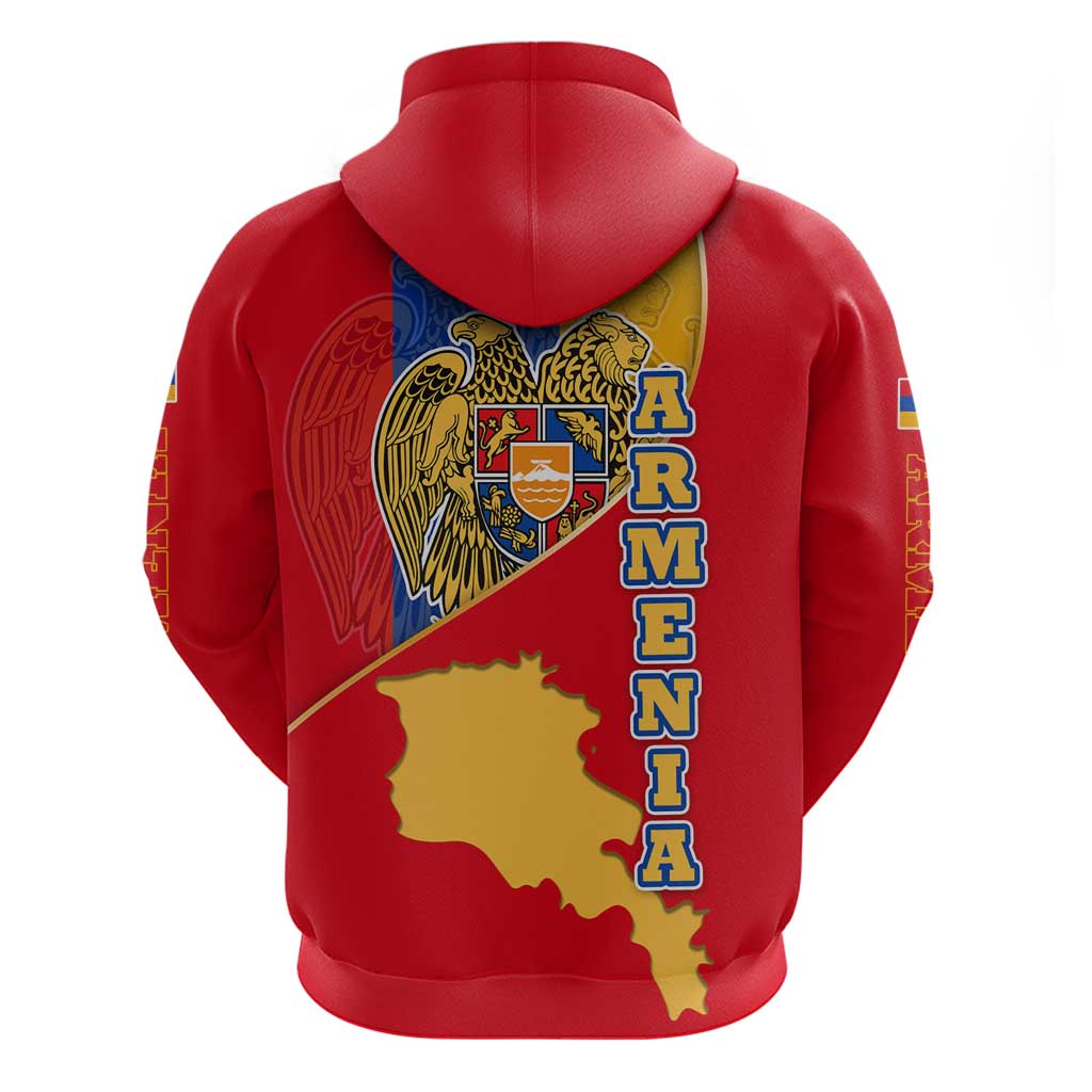 Armenia Flag Hoodie with National Coat of Arms and Map Design TS04