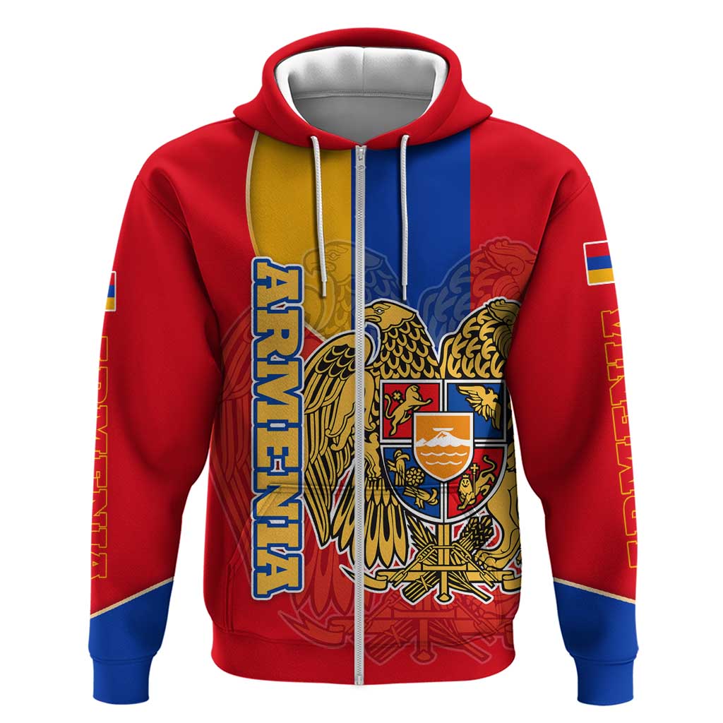 Armenia Flag Hoodie with National Coat of Arms and Map Design TS04