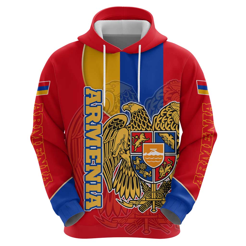 Armenia Flag Hoodie with National Coat of Arms and Map Design TS04