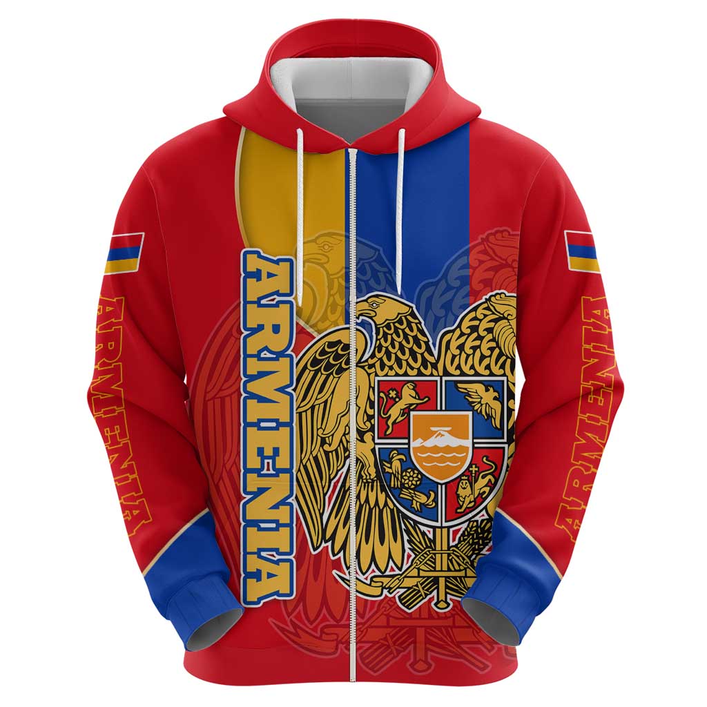 Armenia Flag Hoodie with National Coat of Arms and Map Design TS04