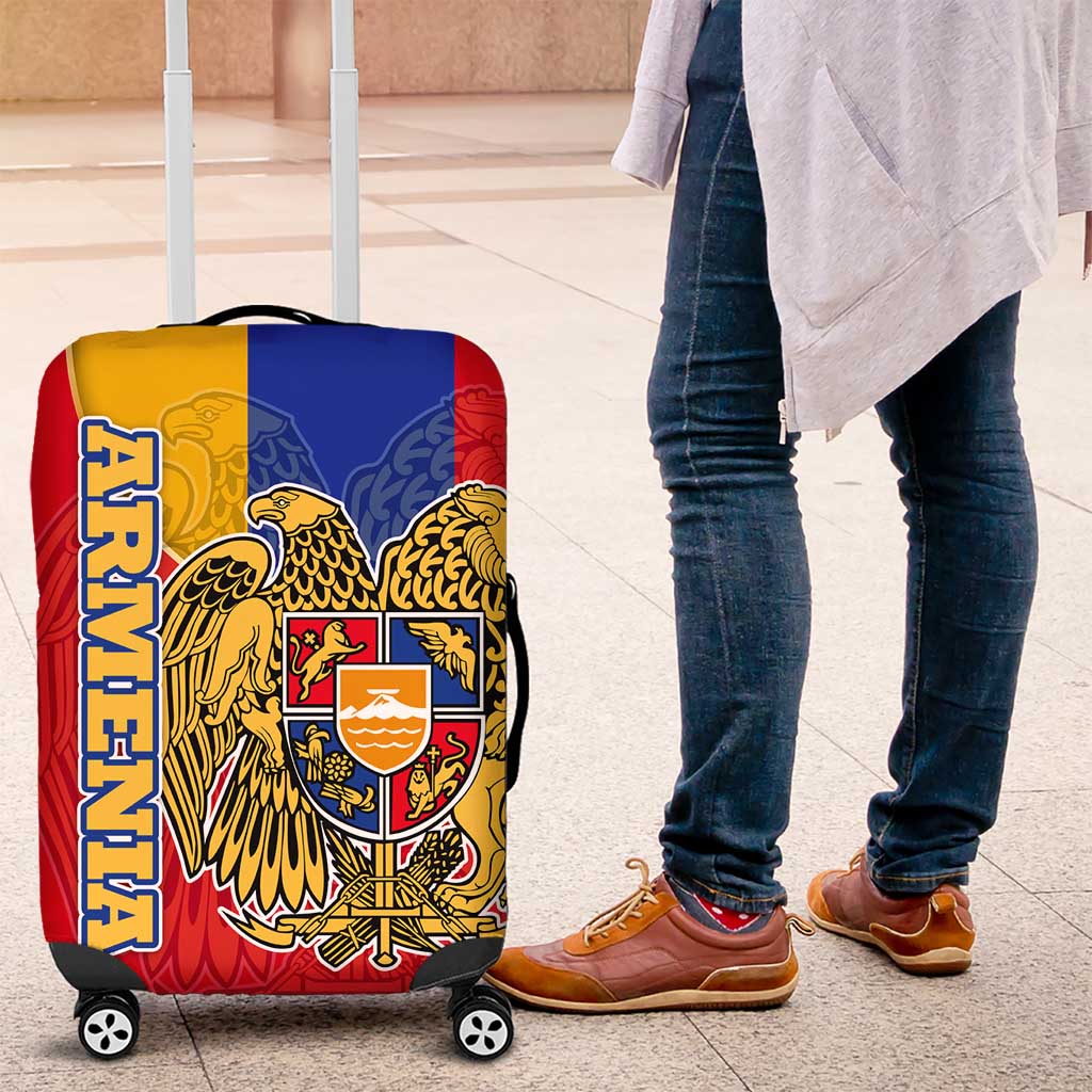 Armenia Flag Luggage Cover with National Coat of Arms and Map Design TS04