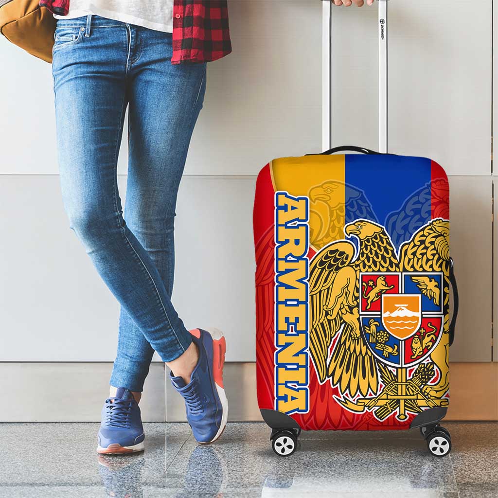 Armenia Flag Luggage Cover with National Coat of Arms and Map Design TS04