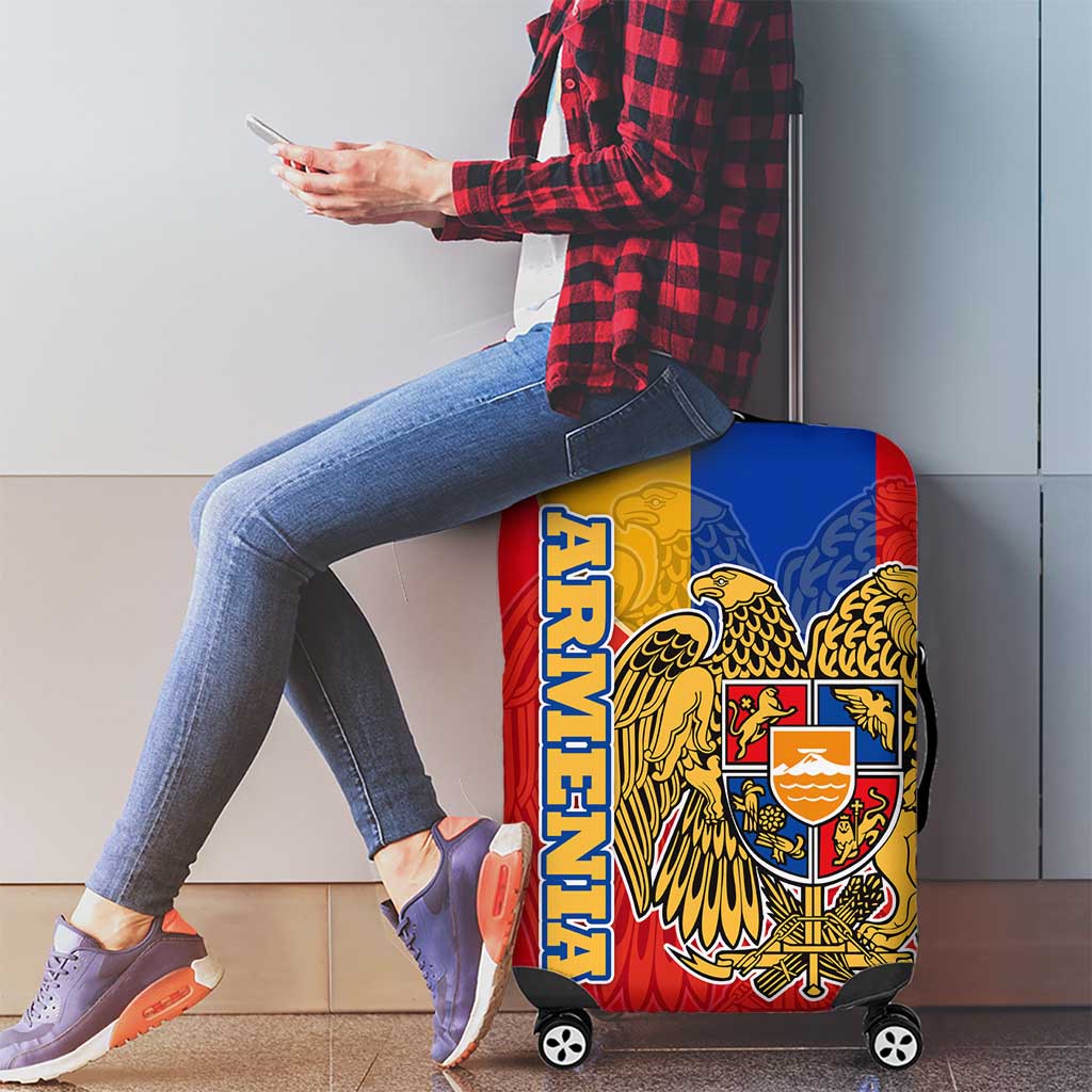 Armenia Flag Luggage Cover with National Coat of Arms and Map Design TS04