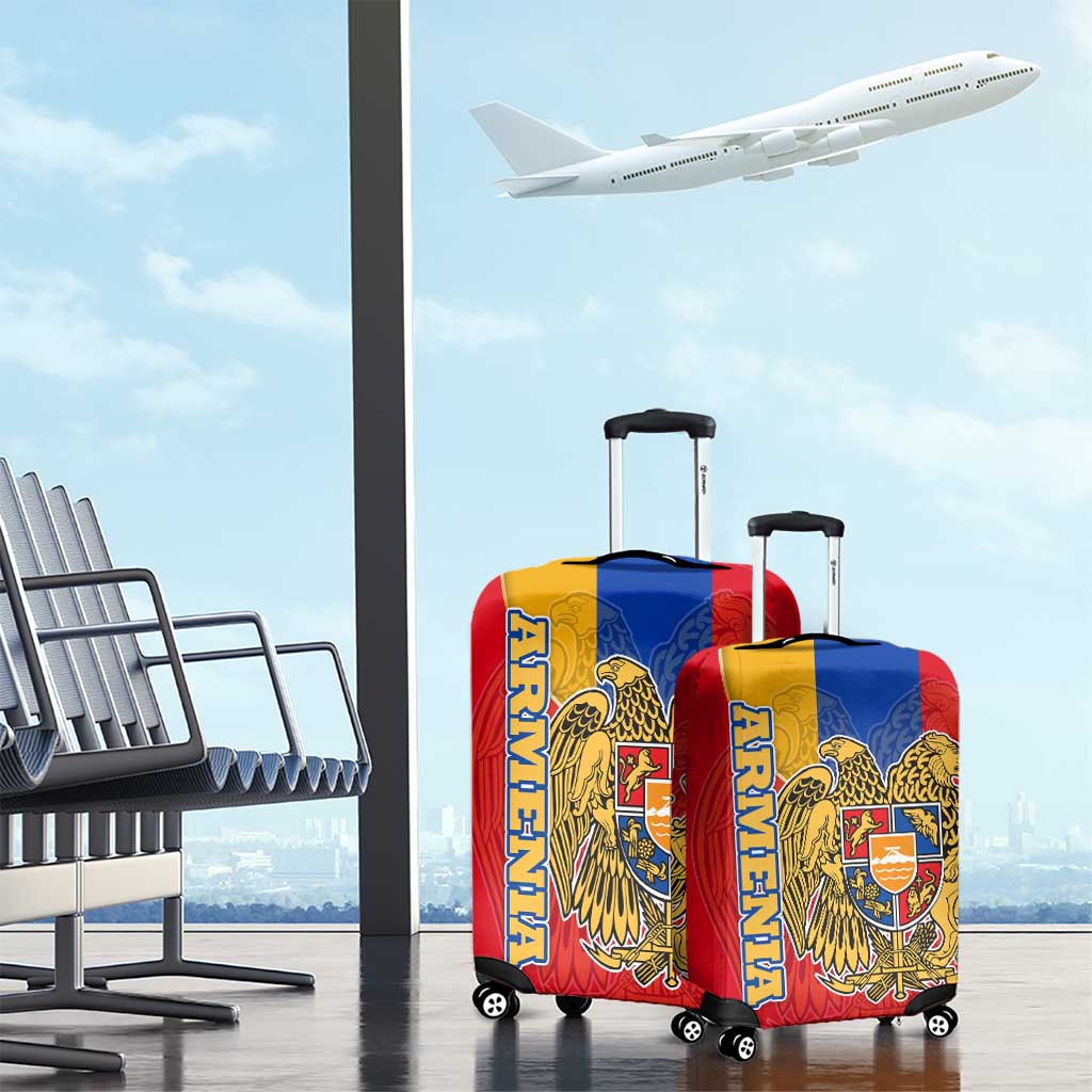 Armenia Flag Luggage Cover with National Coat of Arms and Map Design TS04