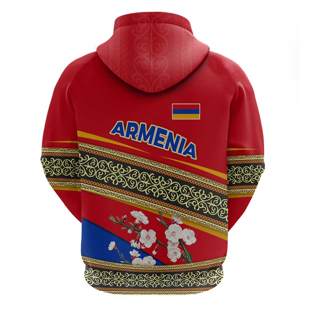 Armenia Traditional Pattern Hoodie with Floral Motif and National Flag Design TS04
