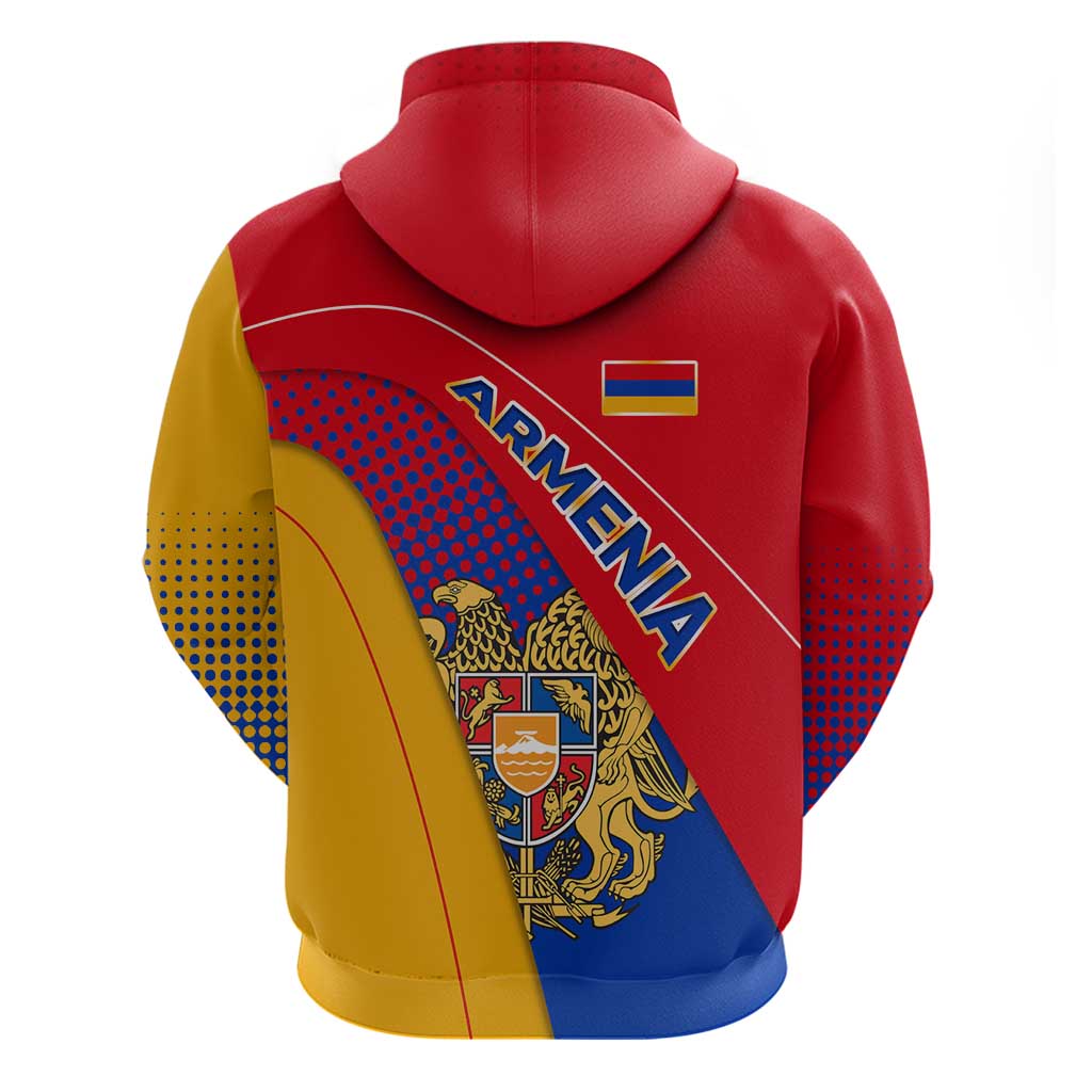 Armenia Flag Colors Hoodie with National Emblem and Map Design TS04