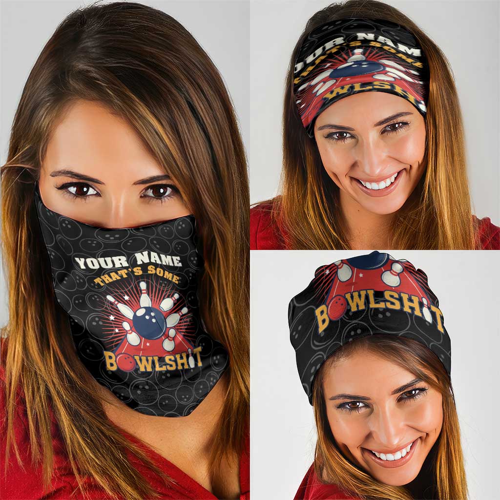 Flaming Bowling Ball Neck Gaiter with Strike Explosion and Funny Quote Graphic on Bowling TS04