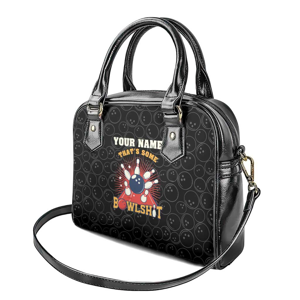 Flaming Bowling Ball Shoulder Handbag with Strike Explosion and Funny Quote Graphic on Bowling TS04