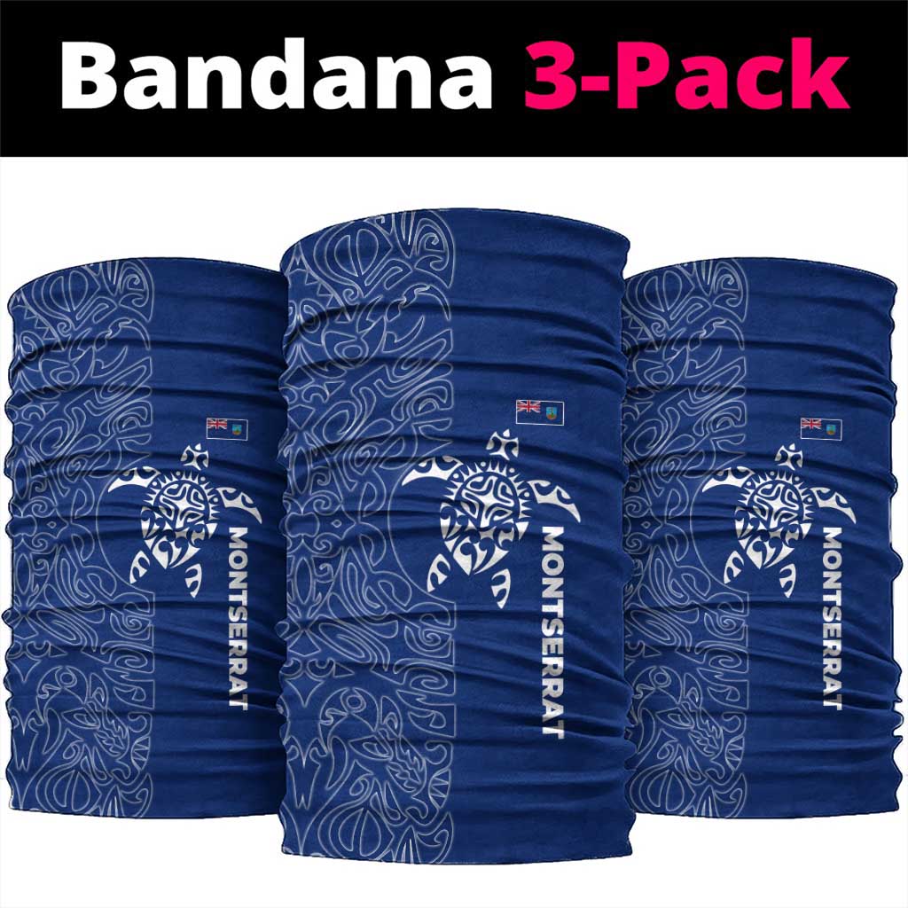 Montserrat Neck Gaiter with Tribal Sea Turtle Illustration Blue Polynesian Pattern Design TS04