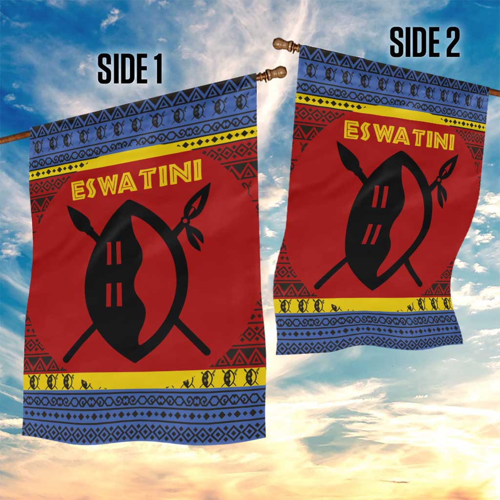 Eswatini Flag Garden Flag Nguni Shield Spear Pattern TS04