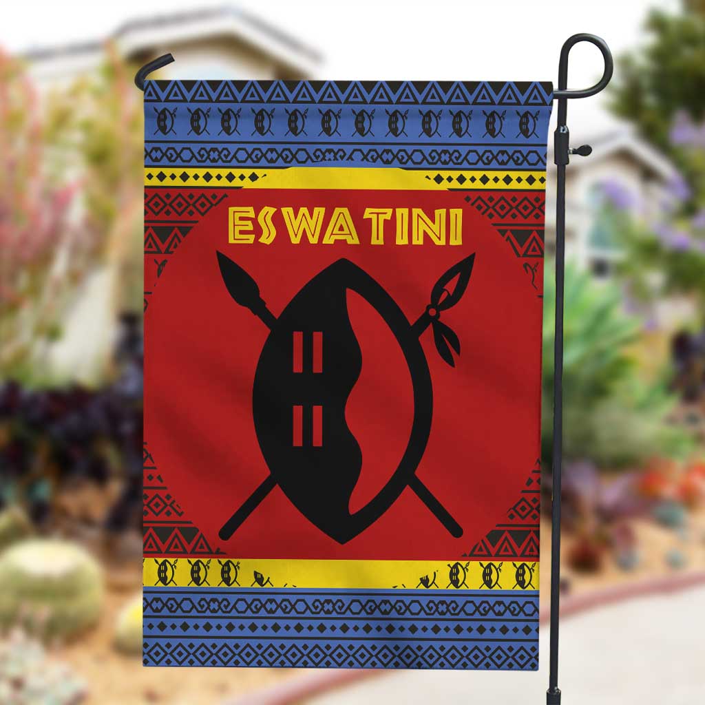 Eswatini Flag Garden Flag Nguni Shield Spear Pattern TS04