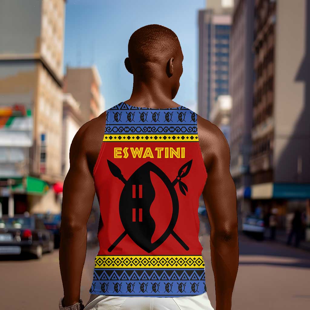 Eswatini Flag Men Tank Top Nguni Shield Spear Pattern TS04