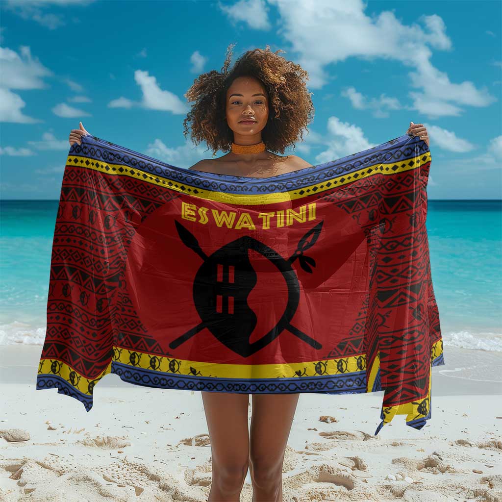 Eswatini Flag Sarong Nguni Shield Spear Pattern TS04