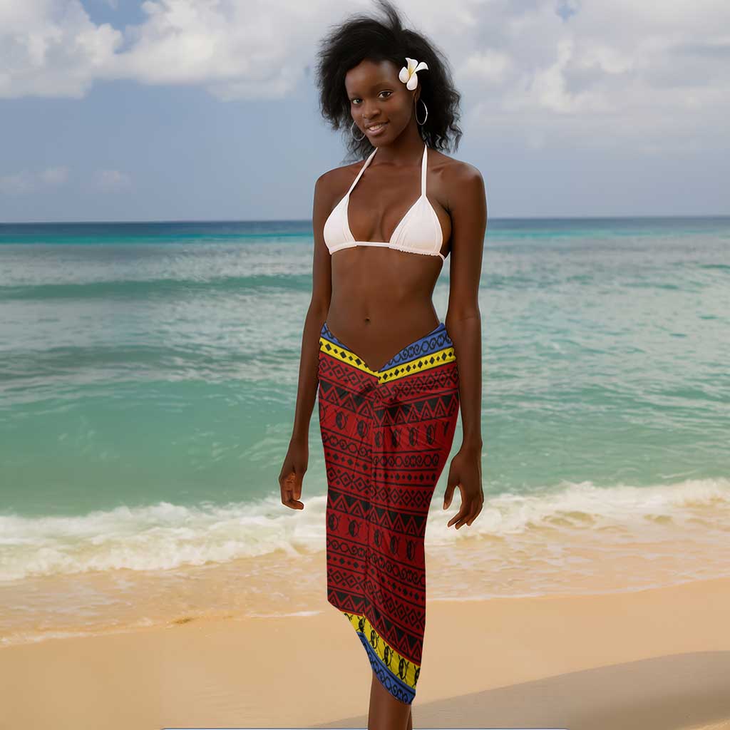 Eswatini Flag Sarong Nguni Shield Spear Pattern TS04