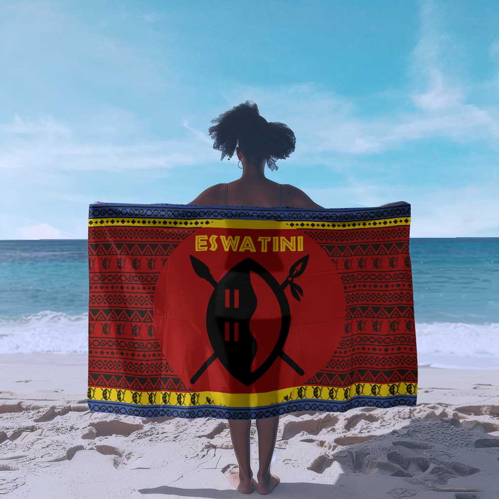 Eswatini Flag Sarong Nguni Shield Spear Pattern TS04