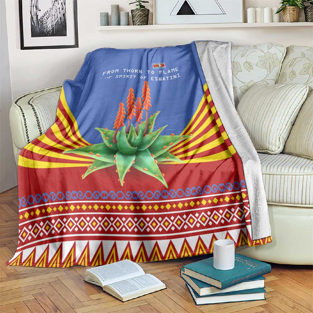Aloe Vera Eswatini Blanket Flag Print and Cultural Motif From Thorn to Flame TS04