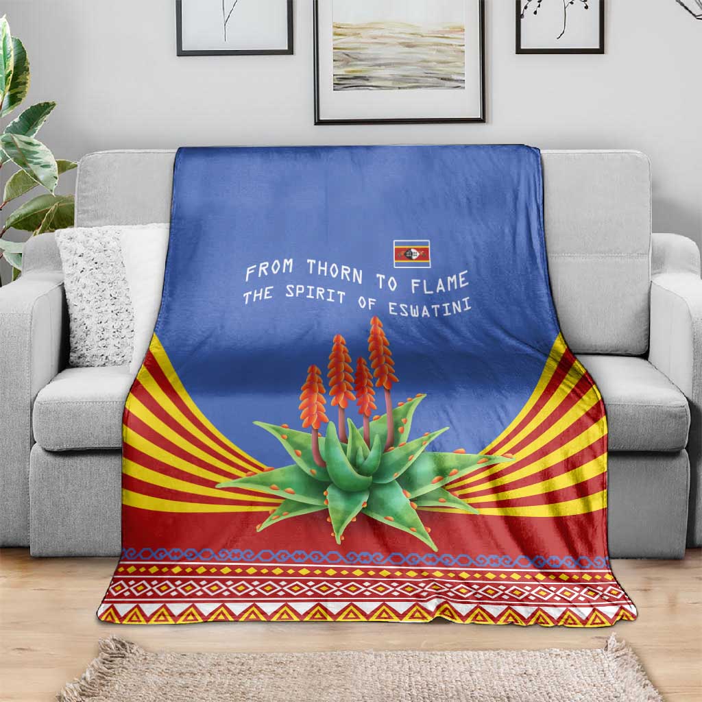 Aloe Vera Eswatini Blanket Flag Print and Cultural Motif From Thorn to Flame TS04