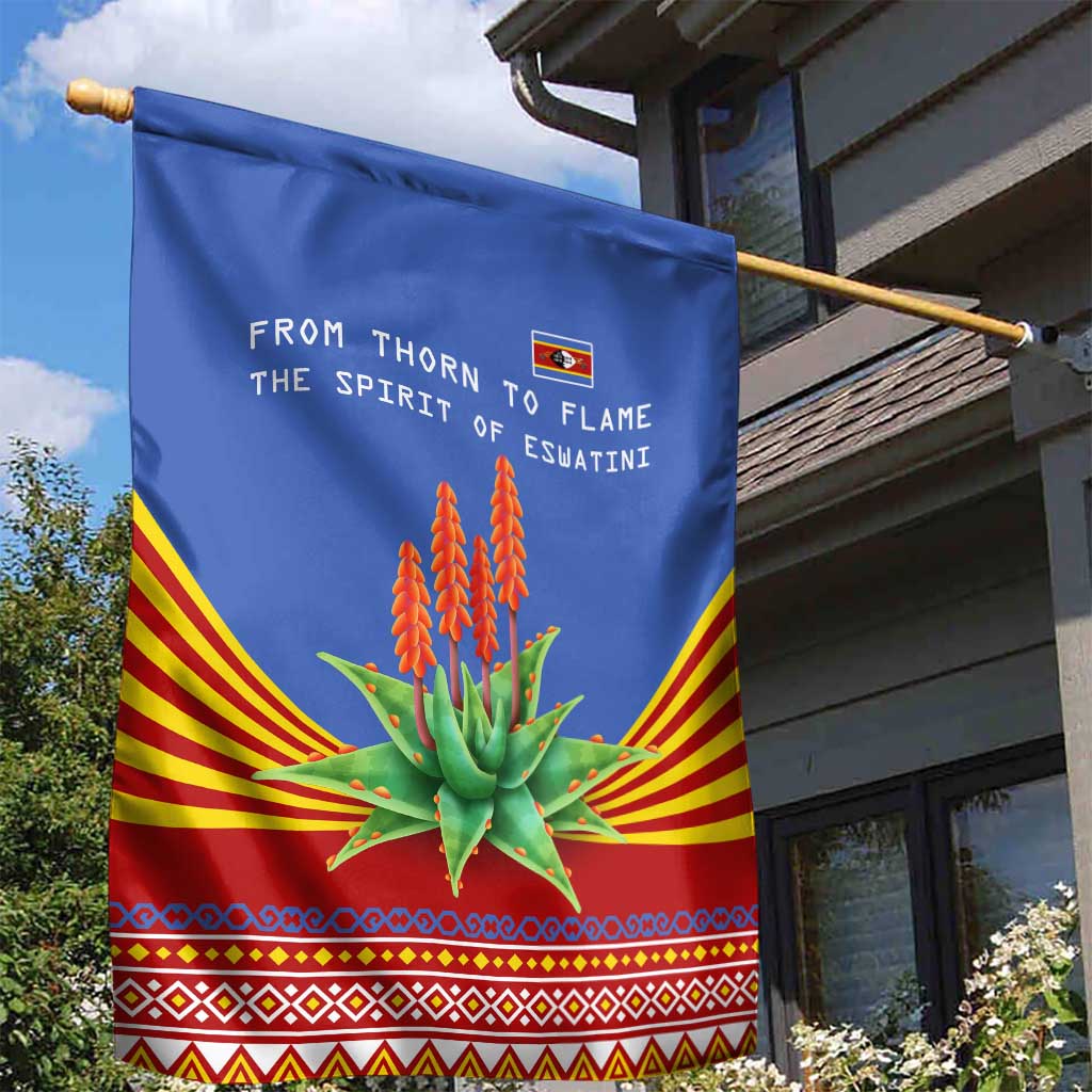 Aloe Vera Eswatini Garden Flag Flag Print and Cultural Motif From Thorn to Flame TS04