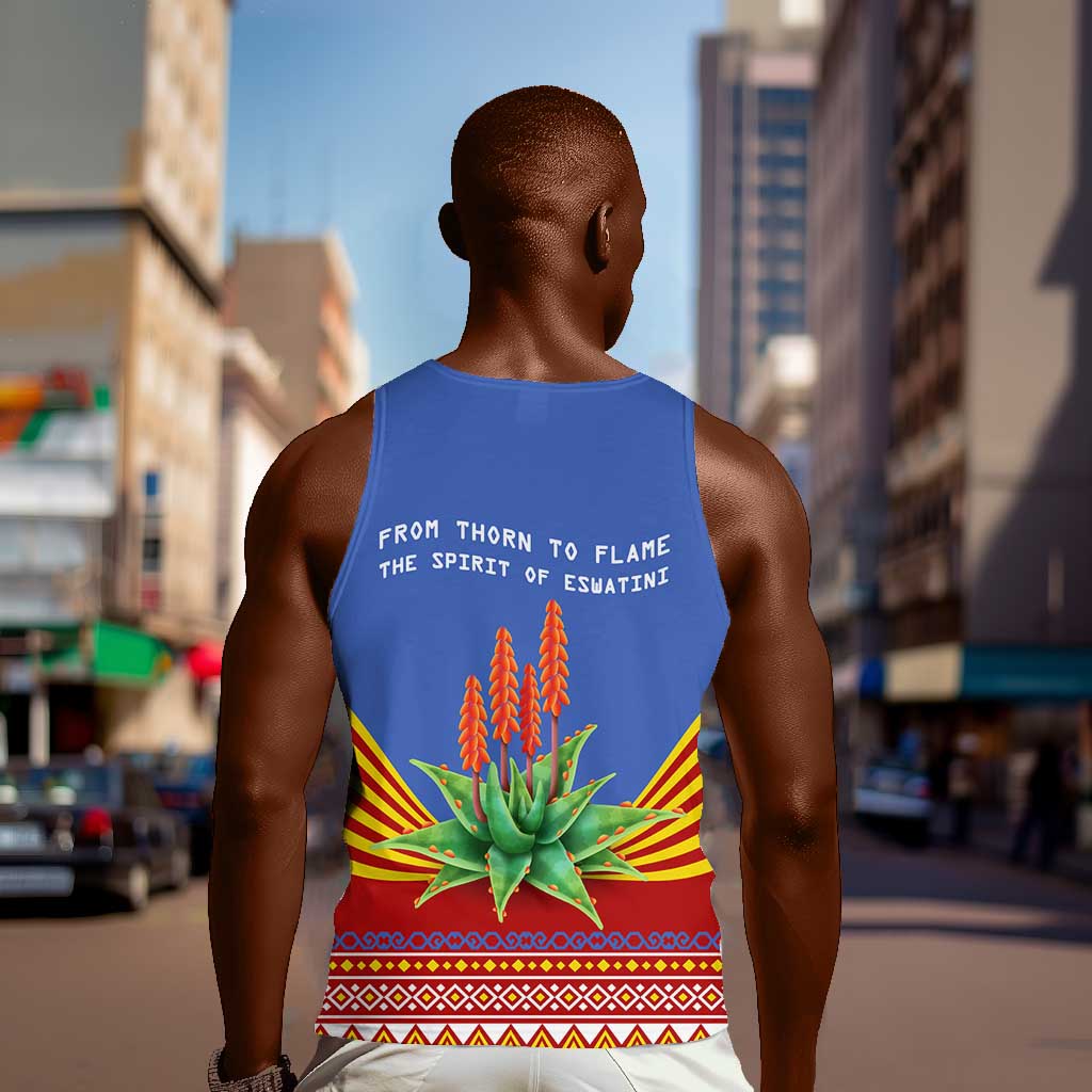 Aloe Vera Eswatini Men Tank Top Flag Print and Cultural Motif From Thorn to Flame TS04