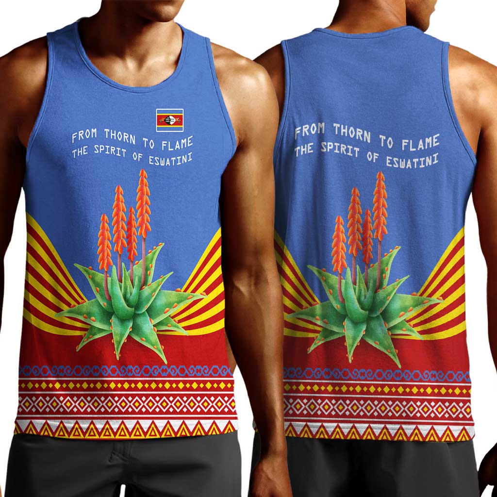 Aloe Vera Eswatini Men Tank Top Flag Print and Cultural Motif From Thorn to Flame TS04