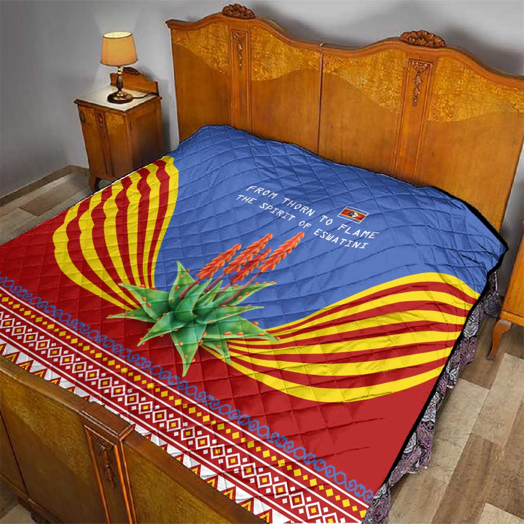 Aloe Vera Eswatini Quilt Flag Print and Cultural Motif From Thorn to Flame TS04