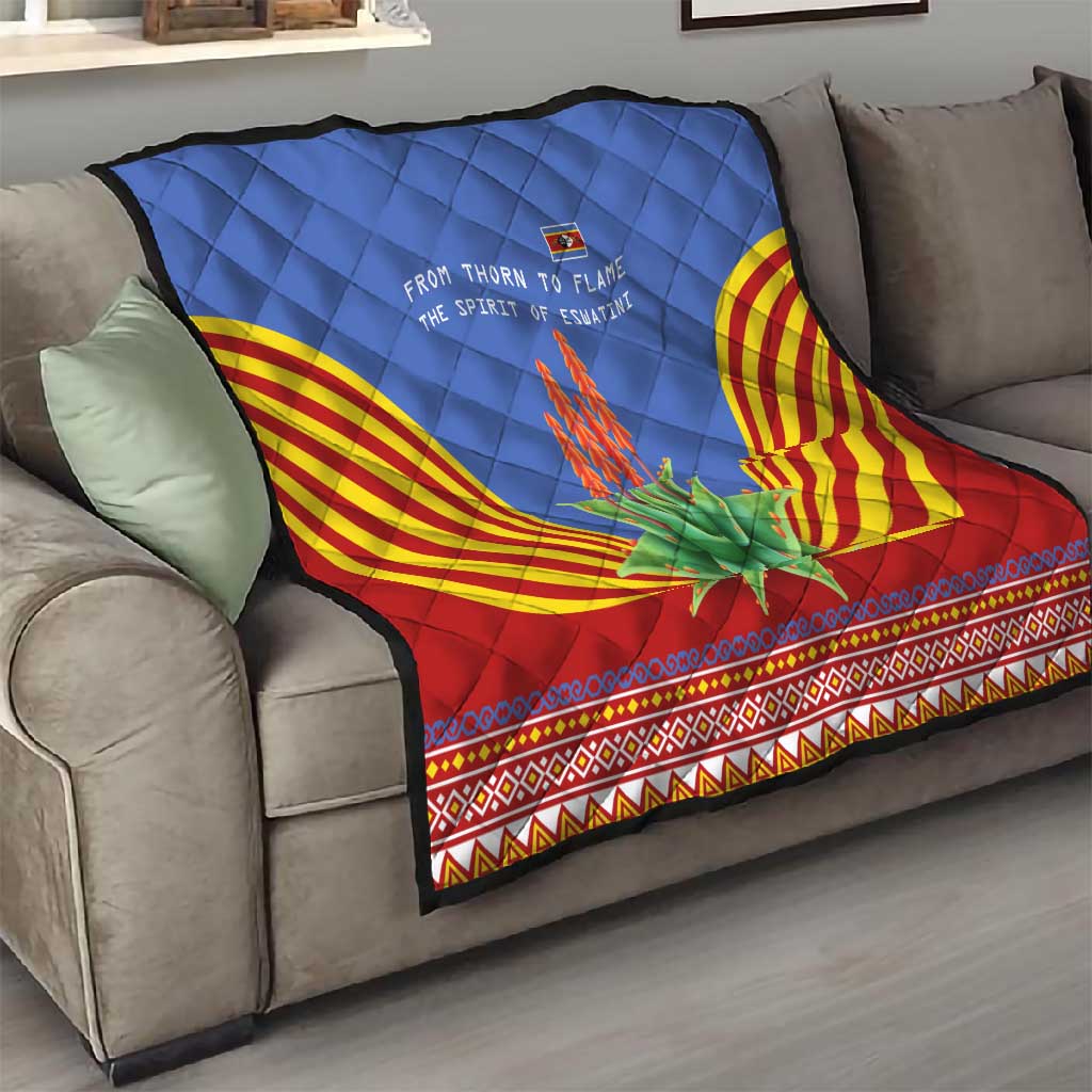 Aloe Vera Eswatini Quilt Flag Print and Cultural Motif From Thorn to Flame TS04